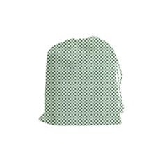 Shamrock 2-tone Green On White St Patrick’s Day Clover Drawstring Pouches (medium)  by PodArtist