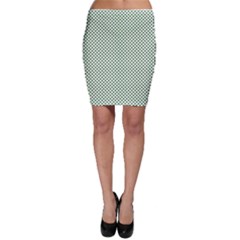 Shamrock 2-tone Green On White St Patrick’s Day Clover Bodycon Skirt by PodArtist