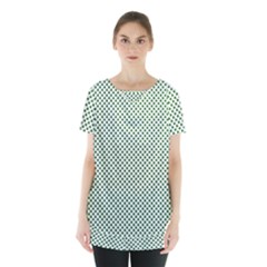 Shamrock 2-tone Green On White St Patrick’s Day Clover Skirt Hem Sports Top by PodArtist