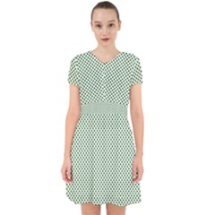 Shamrock 2-tone Green On White St Patrick’s Day Clover Adorable In Chiffon Dress by PodArtist