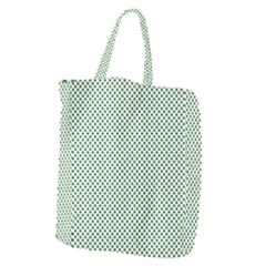 Shamrock 2-tone Green On White St Patrick’s Day Clover Giant Grocery Zipper Tote