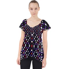 Futuristic Geometric Pattern Lace Front Dolly Top by dflcprints