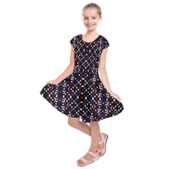 Futuristic Geometric Pattern Kids  Short Sleeve Dress by dflcprints