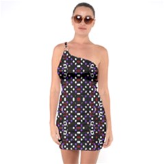 Futuristic Geometric Pattern One Soulder Bodycon Dress by dflcprints