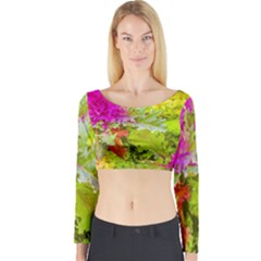 Colored Plants Photo Long Sleeve Crop Top by dflcprints