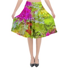 Colored Plants Photo Flared Midi Skirt by dflcprints