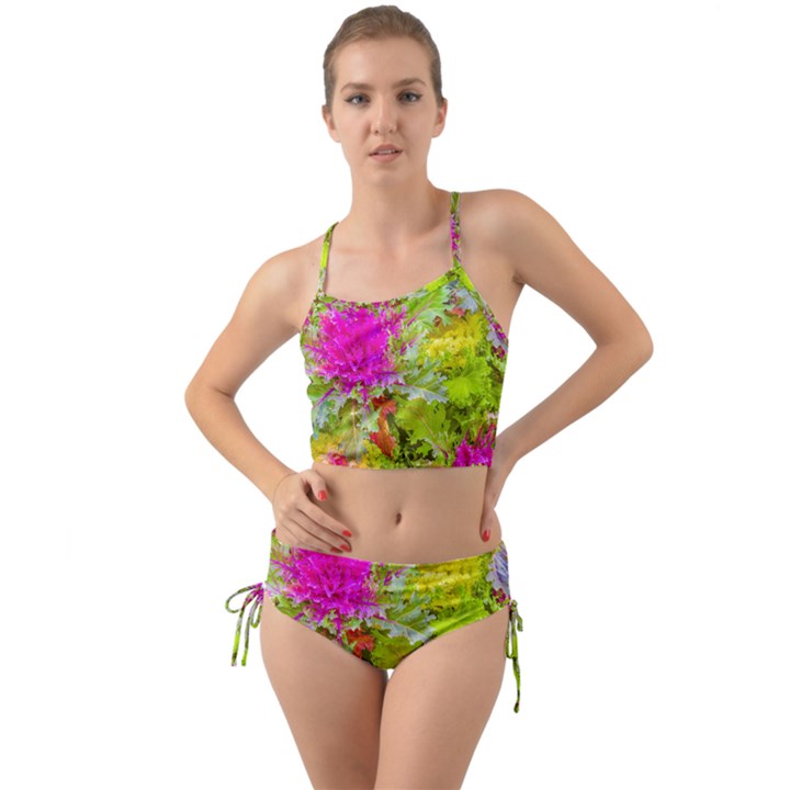 Colored Plants Photo Mini Tank Bikini Set