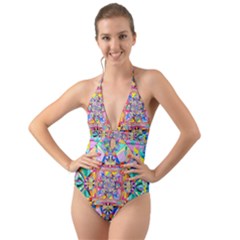 Renewal - Halter Cut-out One Piece Swimsuit