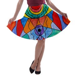 Arcturian Insight Grid - A-line Skater Skirt