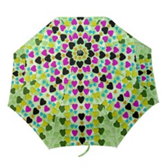 Summer Time In Lovely Hearts Folding Umbrellas by pepitasart