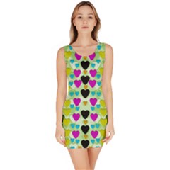 Summer Time In Lovely Hearts Bodycon Dress by pepitasart