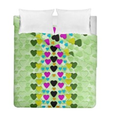 Summer Time In Lovely Hearts Duvet Cover Double Side (full/ Double Size) by pepitasart