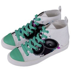 Music Speaker In Grungy Art 1394 1262 Women s Mid-top Canvas Sneakers