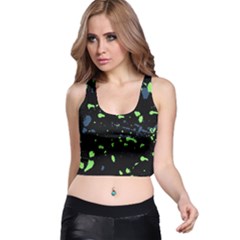 Dark Splatter Abstract Racer Back Crop Top by dflcprints