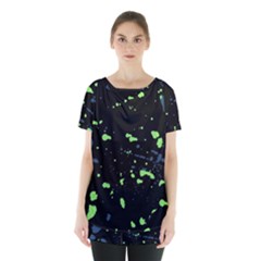 Dark Splatter Abstract Skirt Hem Sports Top