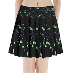 Dark Splatter Abstract Pleated Mini Skirt by dflcprints