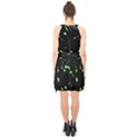 Dark Splatter Abstract Halter Collar Waist Tie Chiffon Dress View2