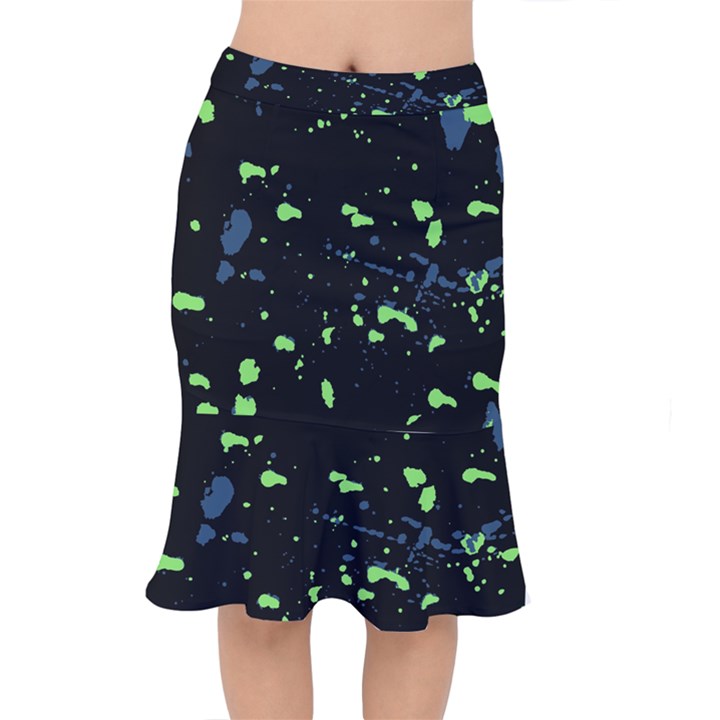 Dark Splatter Abstract Mermaid Skirt