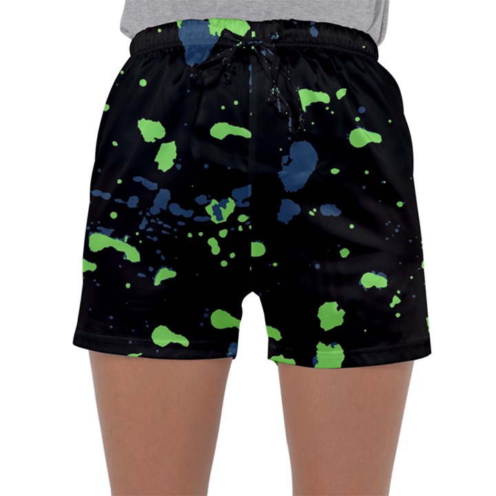 Dark Splatter Abstract Sleepwear Shorts