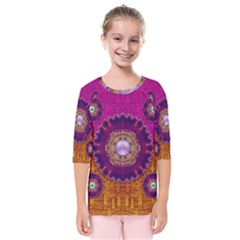 Viva Summer Time In Fauna Kids  Quarter Sleeve Raglan Tee