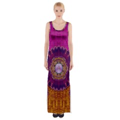 Viva Summer Time In Fauna Maxi Thigh Split Dress