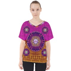 Viva Summer Time In Fauna V-Neck Dolman Drape Top