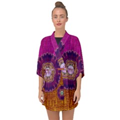 Viva Summer Time In Fauna Half Sleeve Chiffon Kimono