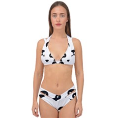 Panda  Double Strap Halter Bikini Set