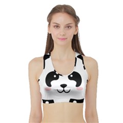 Panda  Sports Bra With Border by Valentinaart