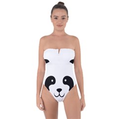 Panda  Tie Back One Piece Swimsuit by Valentinaart