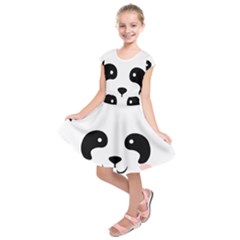 Panda  Kids  Short Sleeve Dress by Valentinaart