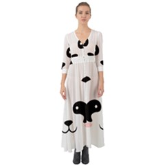 Panda  Button Up Boho Maxi Dress