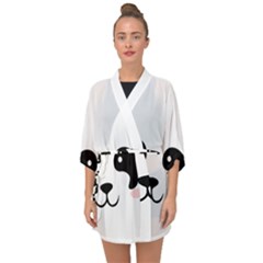 Panda  Half Sleeve Chiffon Kimono