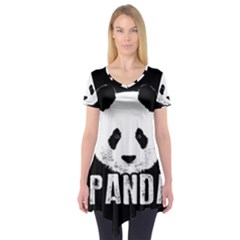 Panda  Short Sleeve Tunic  by Valentinaart