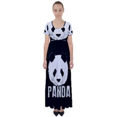 Panda  High Waist Short Sleeve Maxi Dress