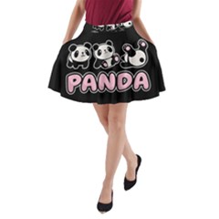 Panda  A-line Pocket Skirt by Valentinaart