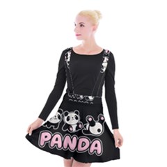 Panda  Suspender Skater Skirt by Valentinaart