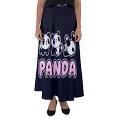 Panda  Flared Maxi Skirt by Valentinaart