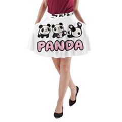 Panda  A-line Pocket Skirt by Valentinaart