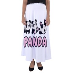 Panda  Flared Maxi Skirt by Valentinaart