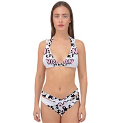 Panda  Double Strap Halter Bikini Set by Valentinaart