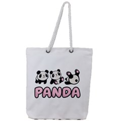 Panda  Full Print Rope Handle Tote (large) by Valentinaart