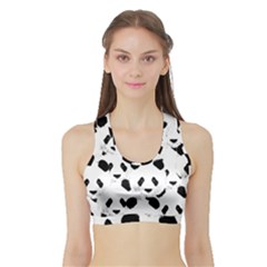 Panda Pattern Sports Bra With Border by Valentinaart