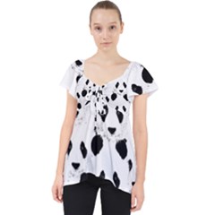 Panda Pattern Lace Front Dolly Top