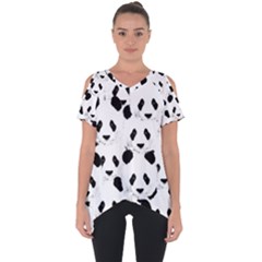 Panda Pattern Cut Out Side Drop Tee by Valentinaart