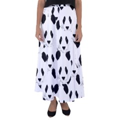 Panda Pattern Flared Maxi Skirt by Valentinaart