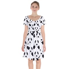 Panda Pattern Short Sleeve Bardot Dress by Valentinaart