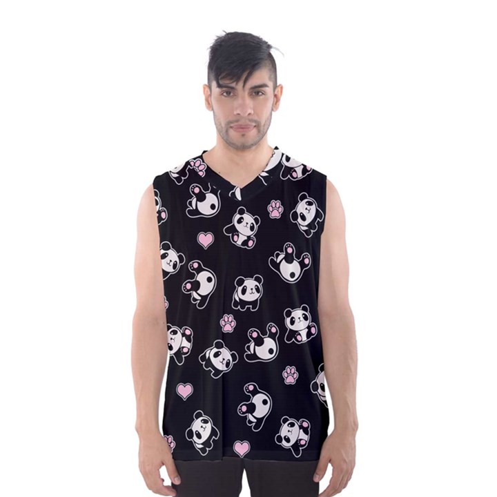 Panda pattern Men s Basketball Tank Top