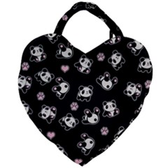 Panda Pattern Giant Heart Shaped Tote by Valentinaart