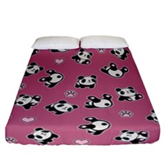 Panda Pattern Fitted Sheet (california King Size) by Valentinaart